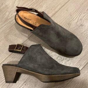 NAOT Midnight Suede/Walnut Leather  Clog Size 41 U.S. 10  NWOT